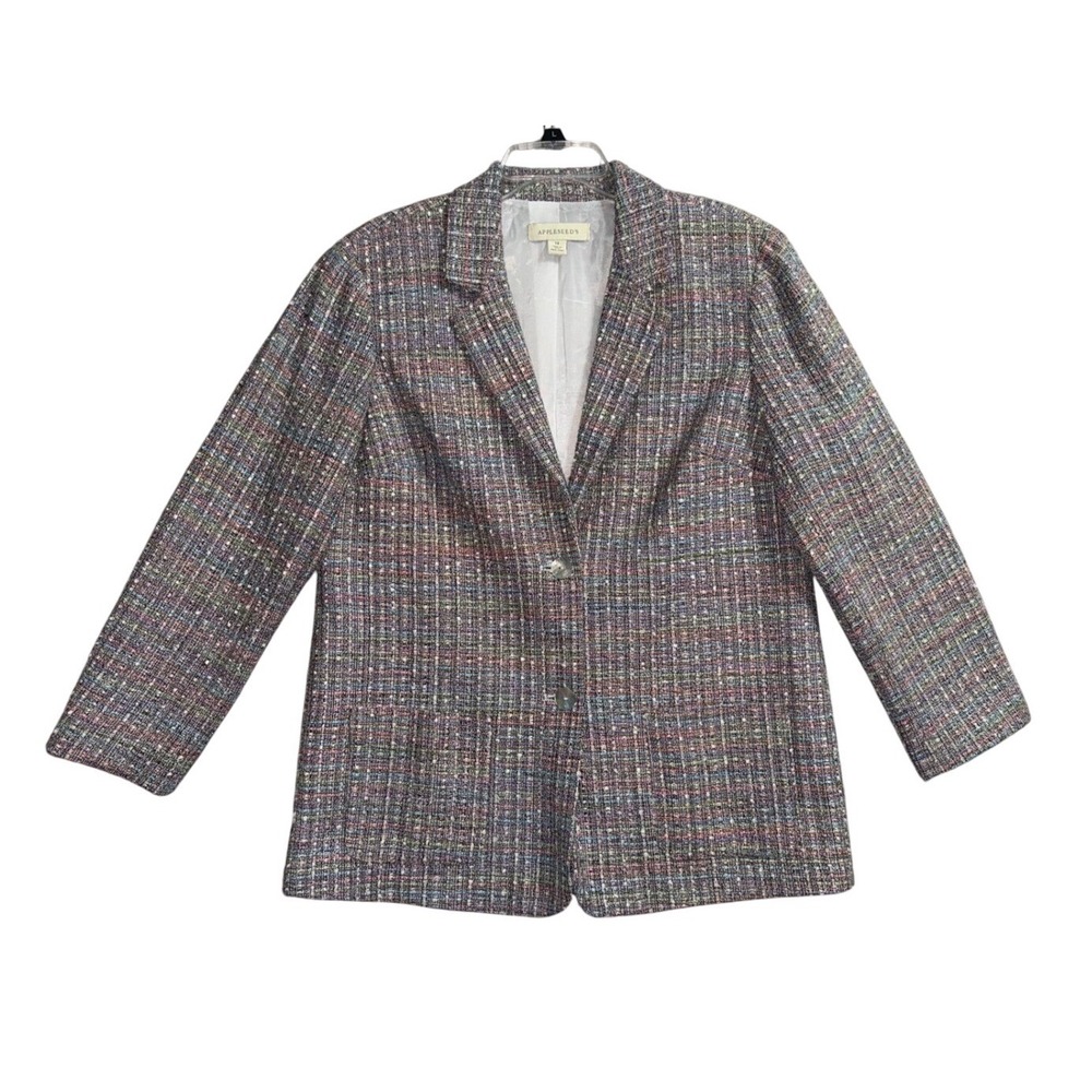 Appleseed's Blazer Womens Size 14 Multi-Color Pastel Excellent Professional